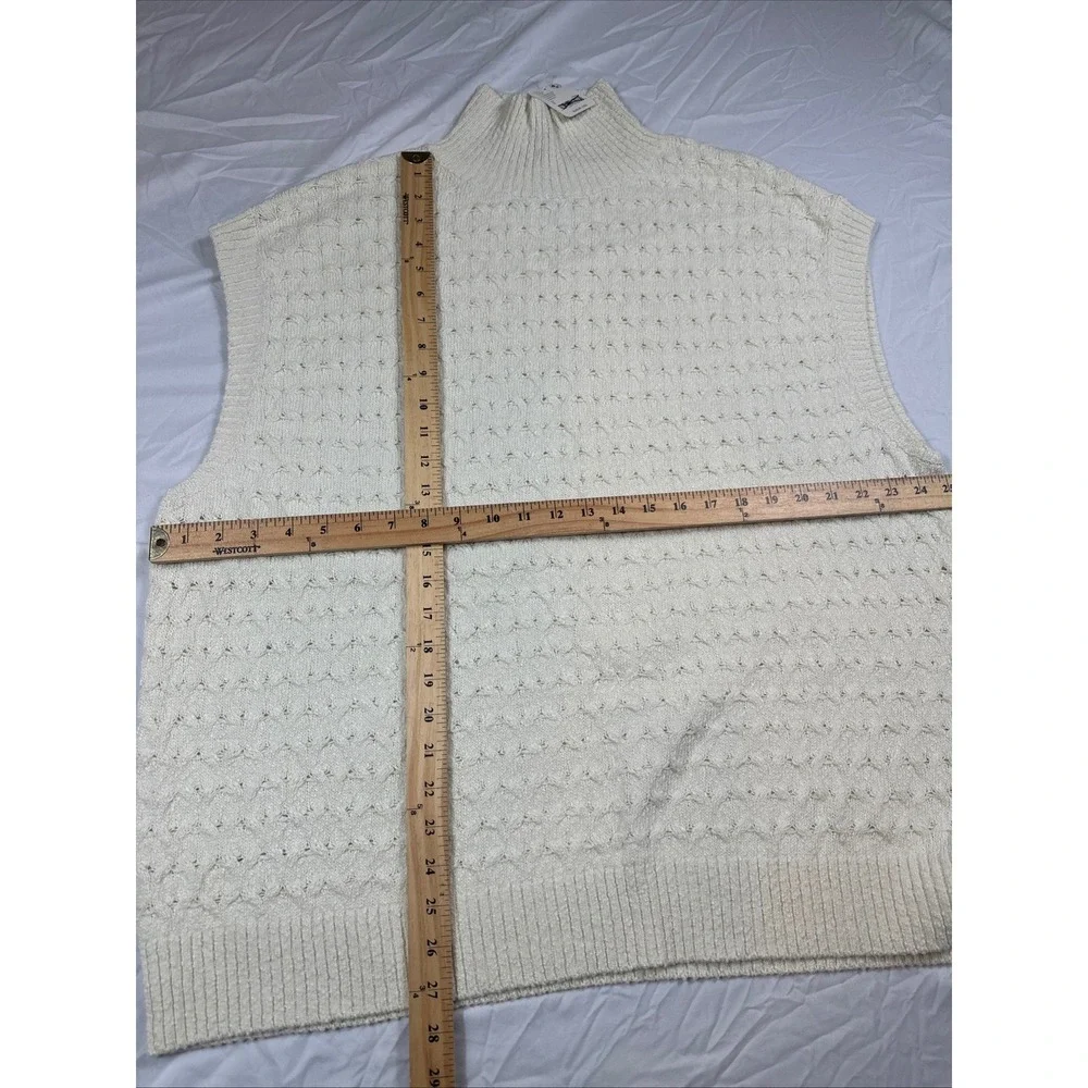 Free People Ivory Knit Vest Mini Skirt Set‎ Sleeveless Turtleneck Small